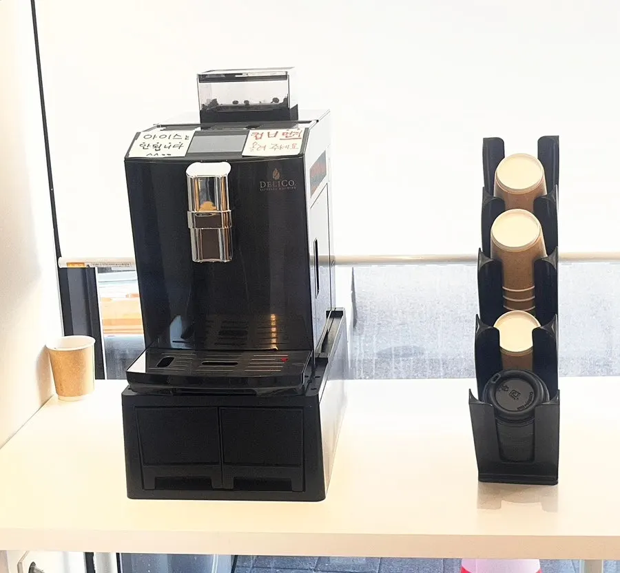 Self-serve coffee corner available after the meal