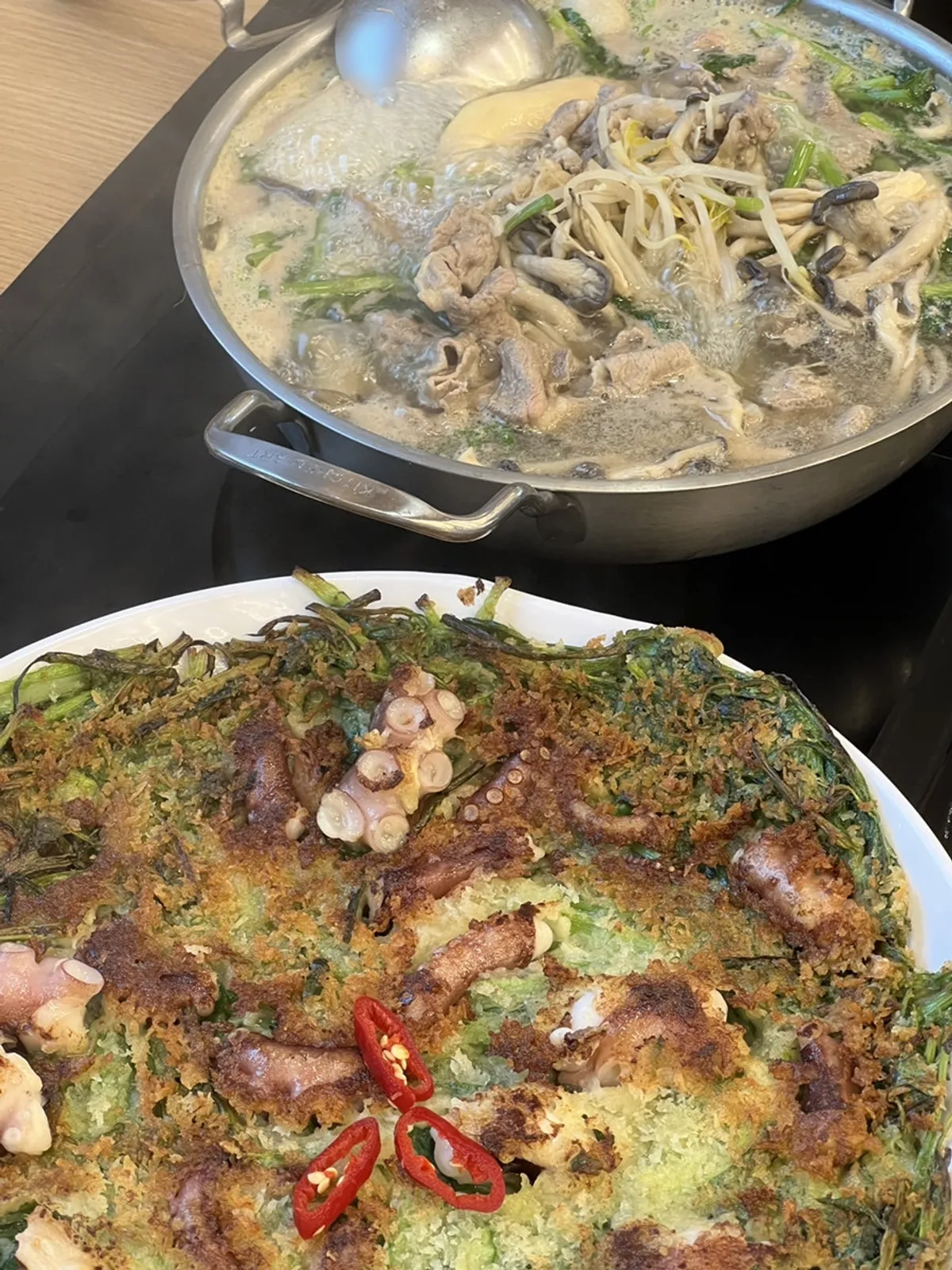 Complimentary yeolmu barley bibimbap