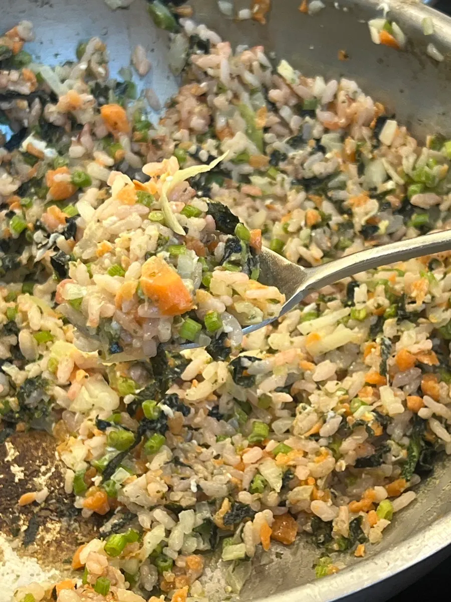 Fried rice made with the shabu shabu broth
