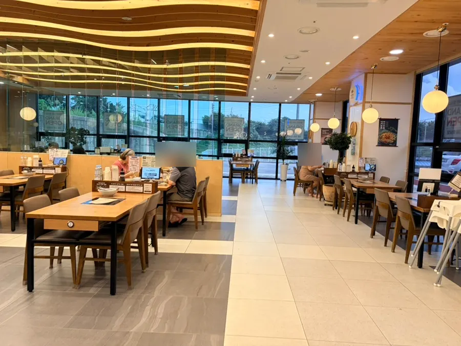 Spacious shabu-shabu restaurant interior