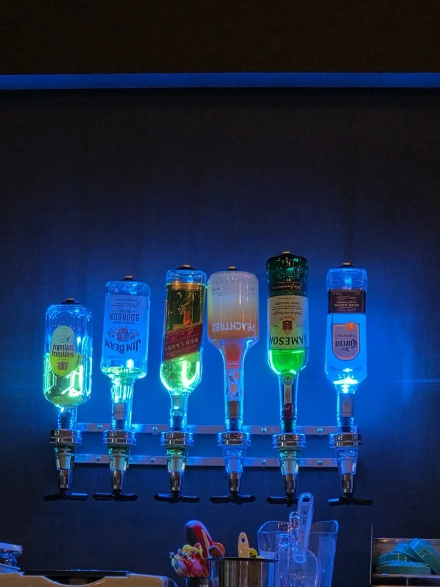 Interior décor made with liquor bottles