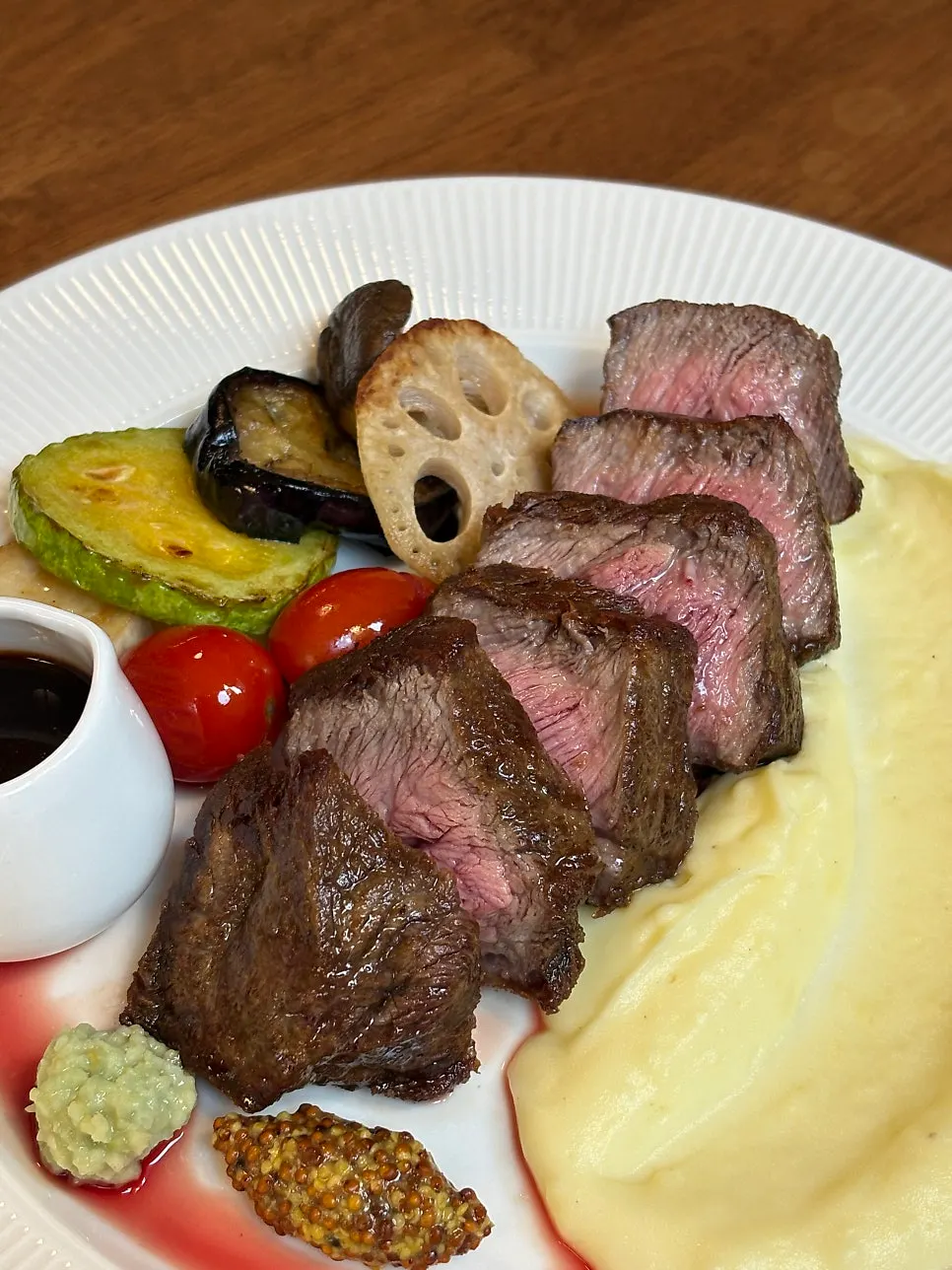 Cross-section of the house steak