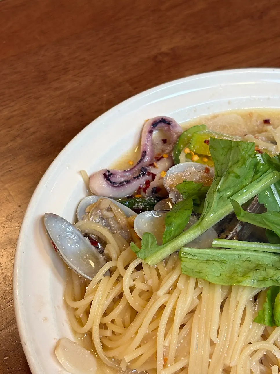 Close-up of pasta piled high with pollock roe