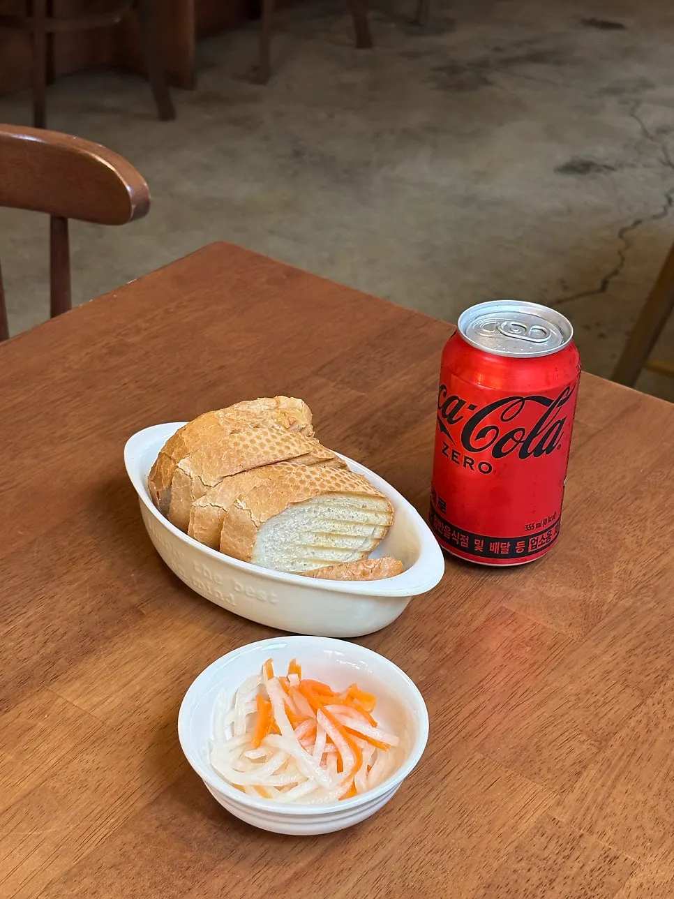 Baguette dipped in leftover sauce