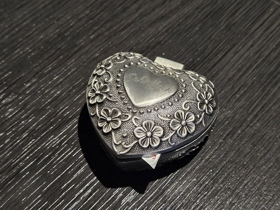 Heart-shaped box of candy received after the meal