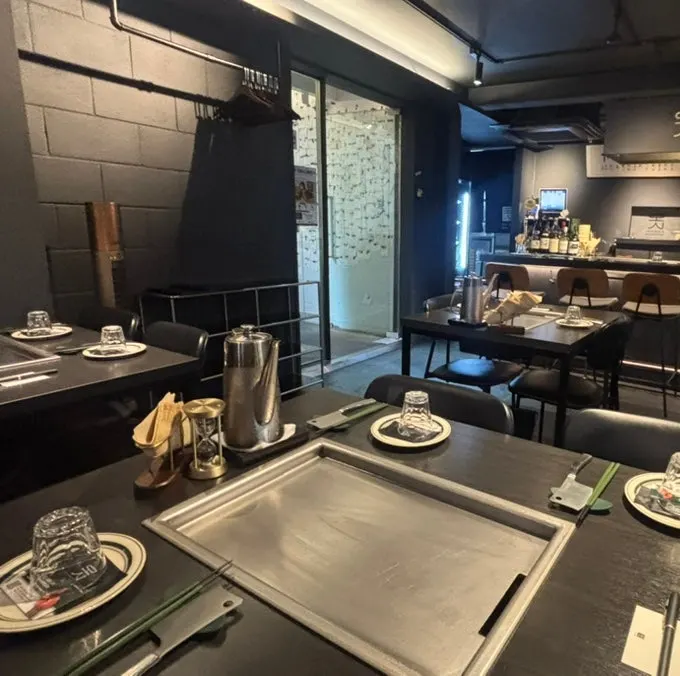Interior with soft lighting in a black-themed concept