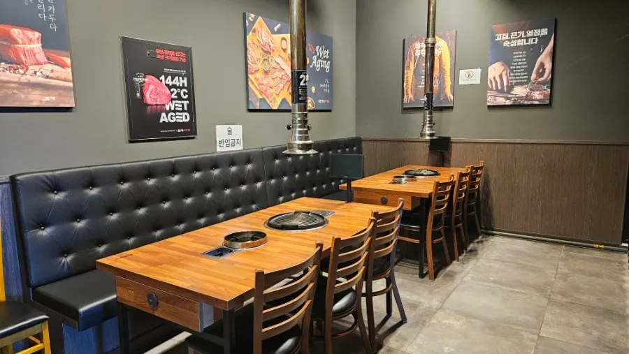 Group seating area suited for staff dinners