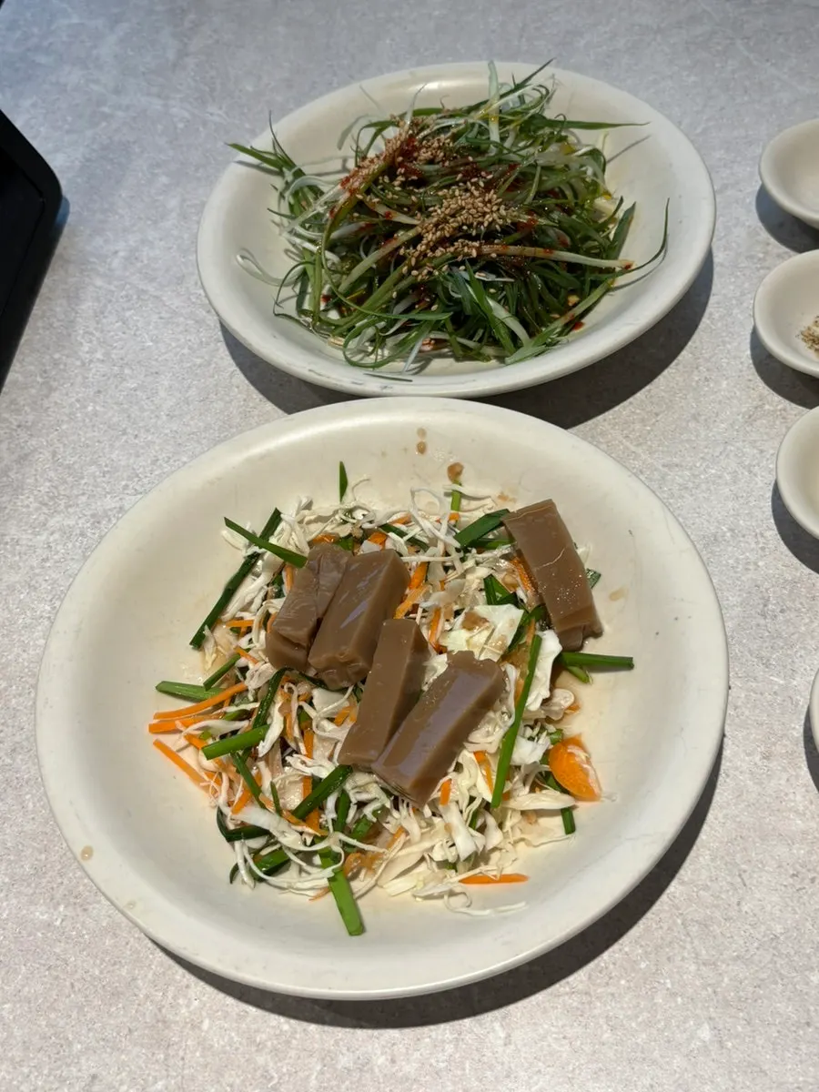 Basic table setting and side dishes at Risan