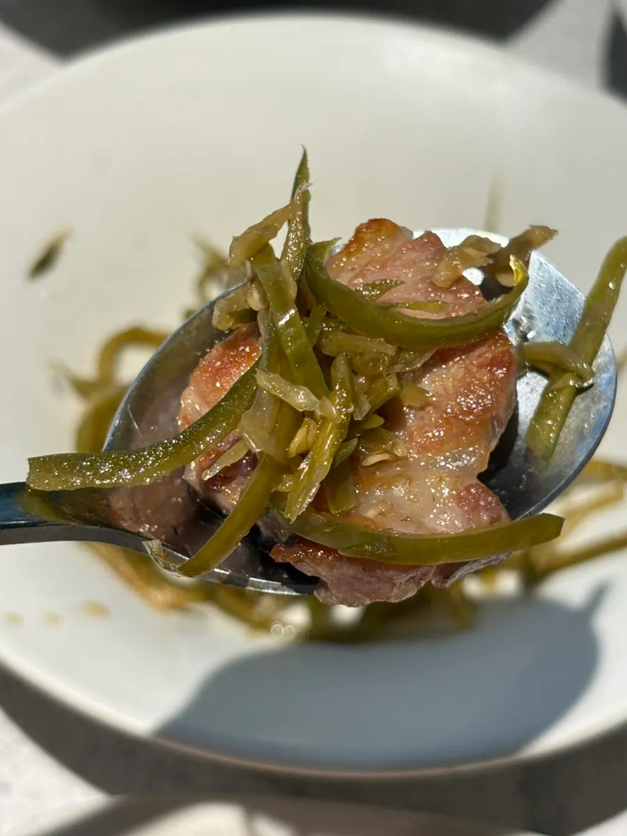 Meat wrap topped with jeotgal ssamjang
