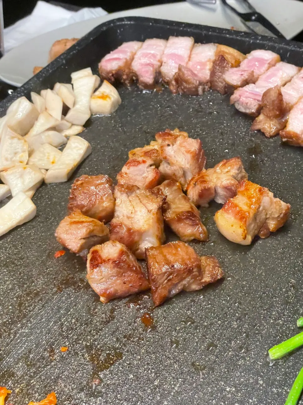 Meat grilled to a golden-brown finish