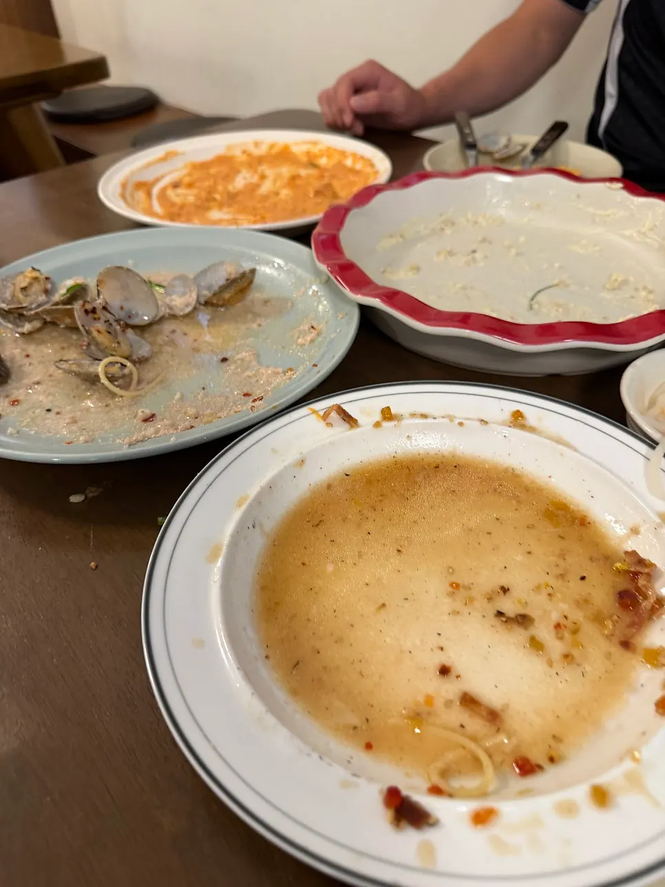 The table at Oseuseu after finishing the meal