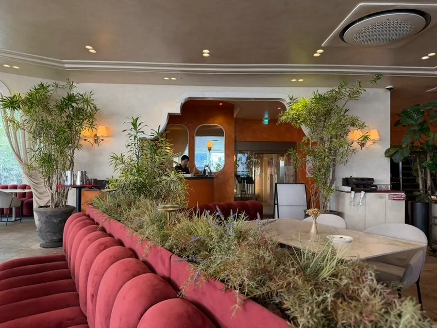 European-style restaurant entrance area