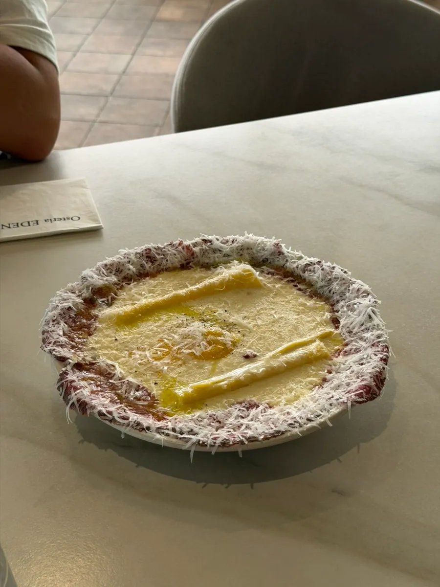 Bread basket and olive oil before the meal