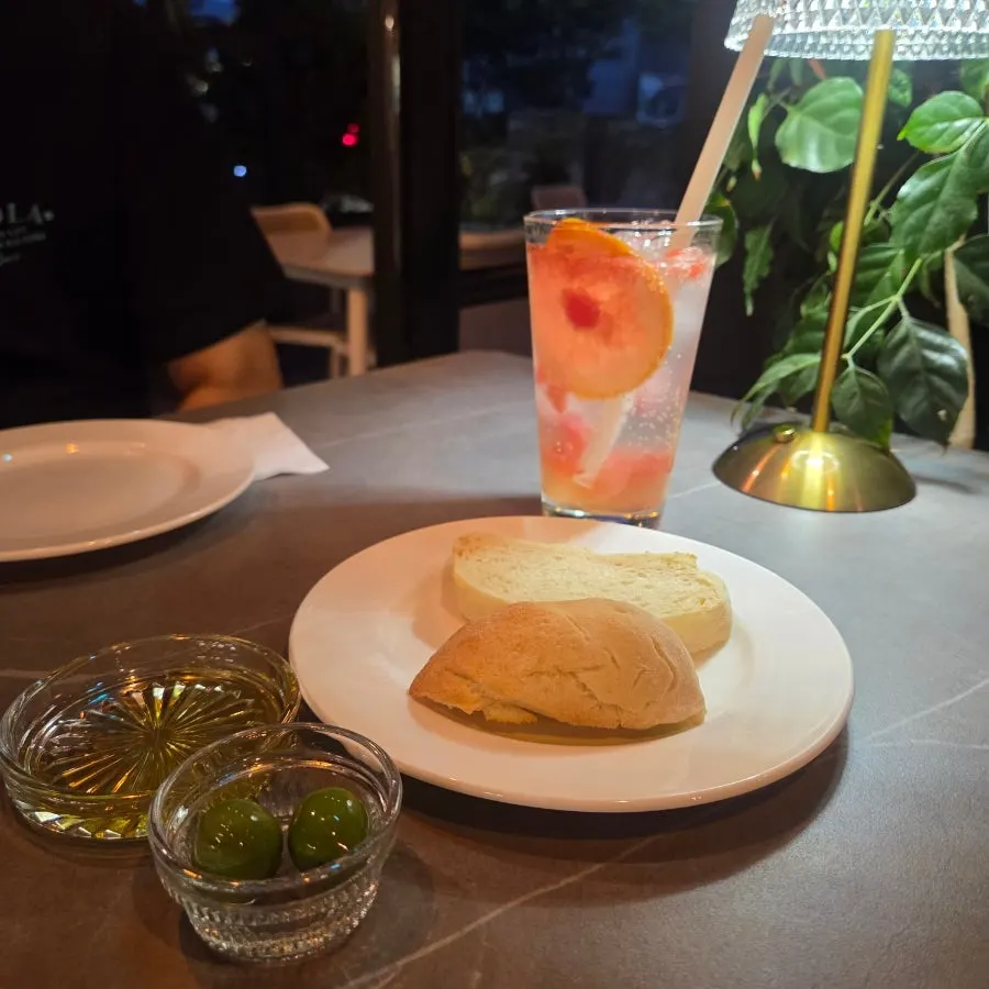 Grapefruit ade ordered at Osteria Hyeon