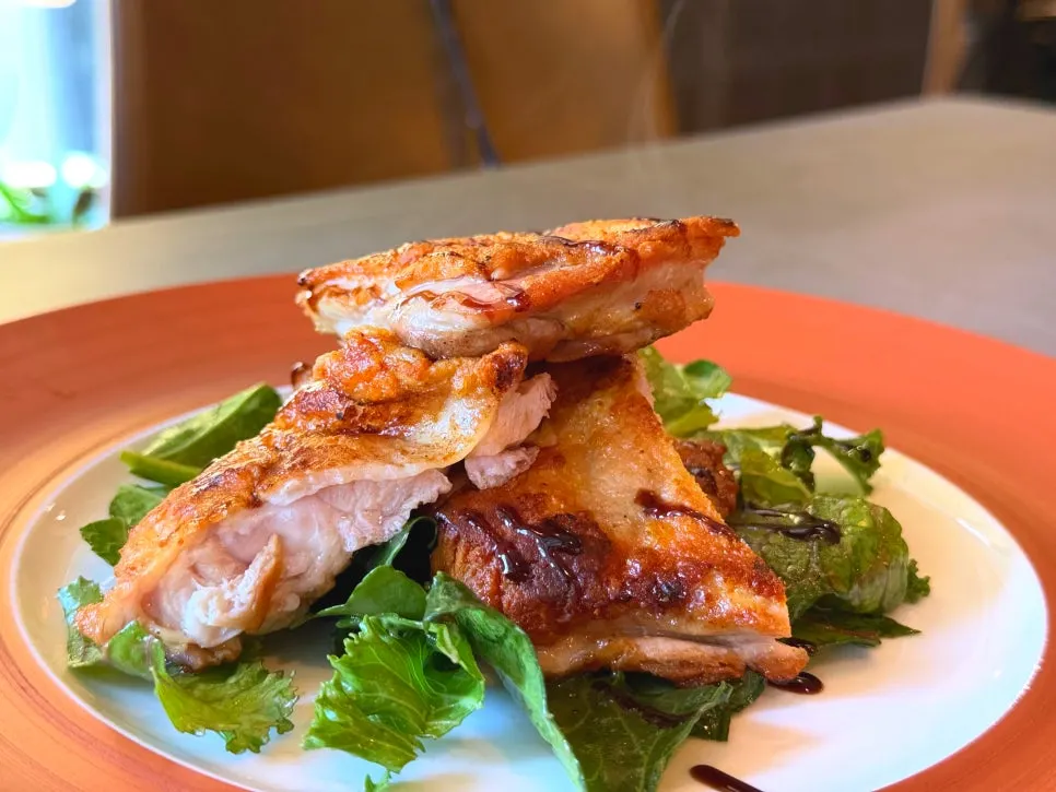 Chicken steak eaten for lunch at Osteria Hyeon