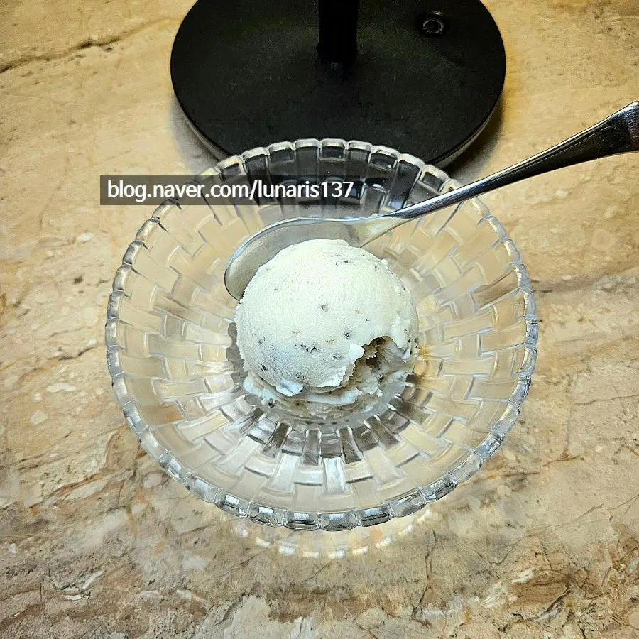 Truffle gelato ordered for dessert