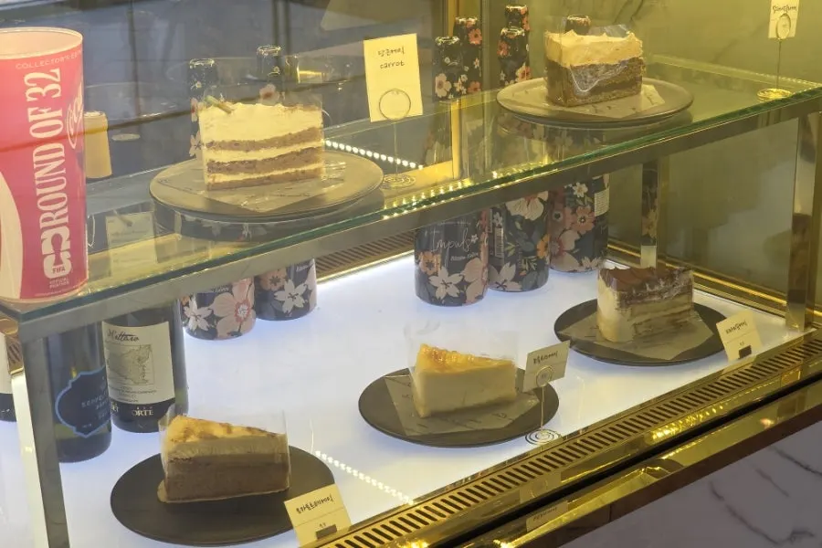 Cakes on display for sale