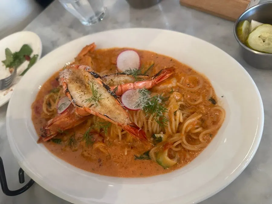 Shrimp bisque rosé pasta at Osteria Ottivo