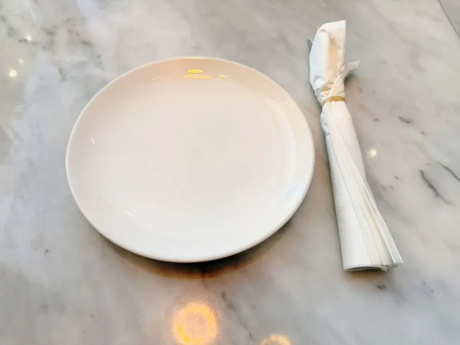 Table set before the food arrived