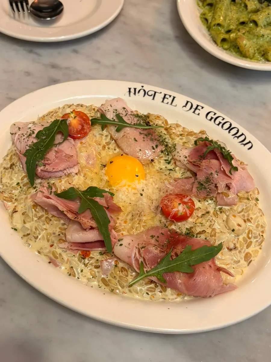 Jambon truffle cream risotto at Hôtel de Couture