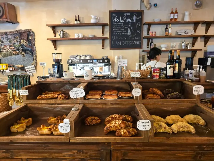 Bakery display case at Otter Rabbit House