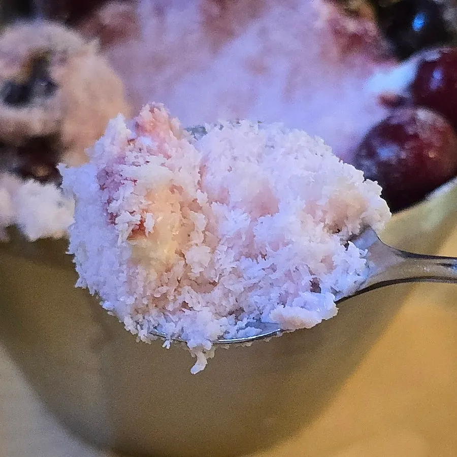 A spoonful of cherry bingsu