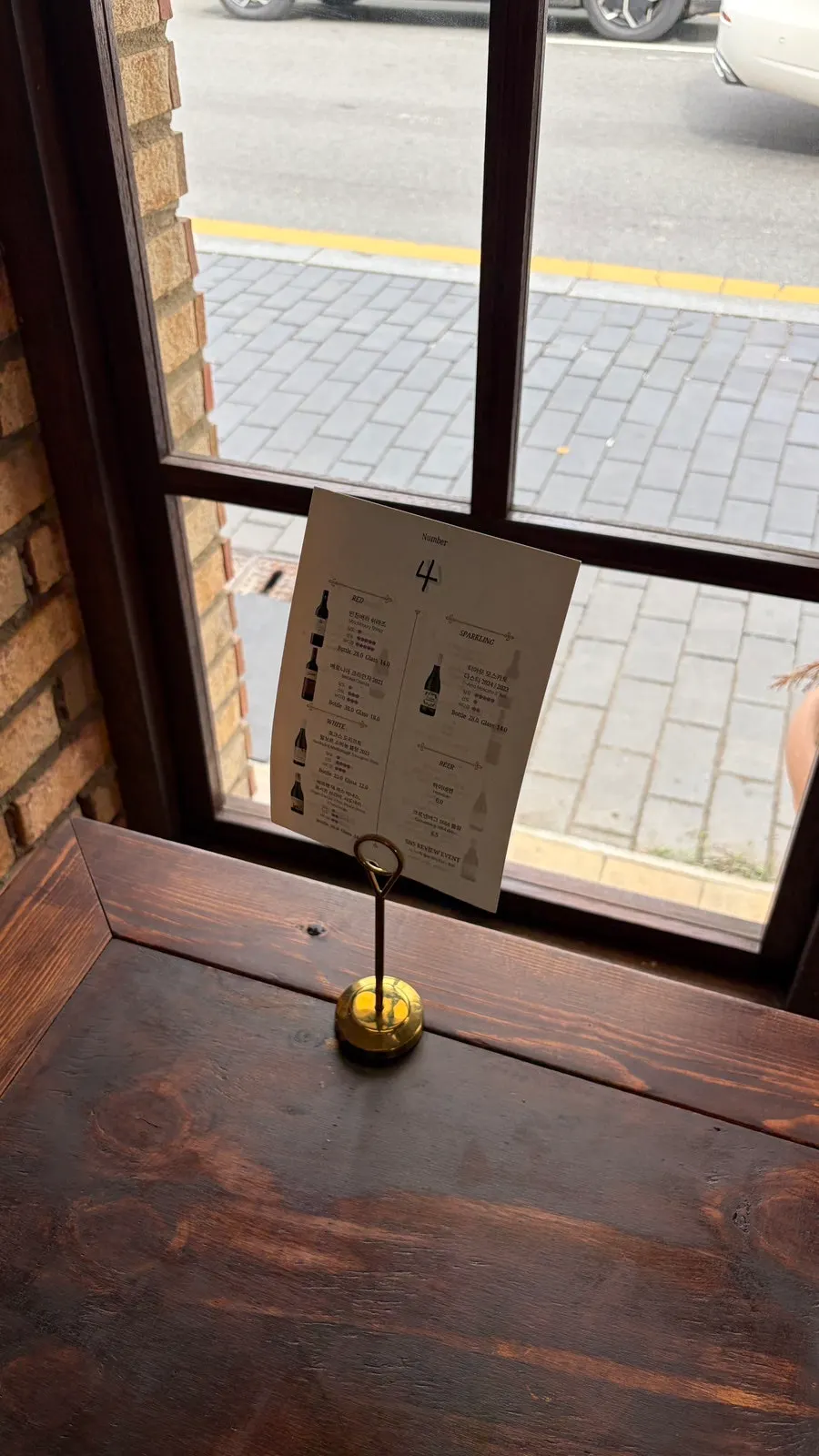 Café seating with table numbers marked