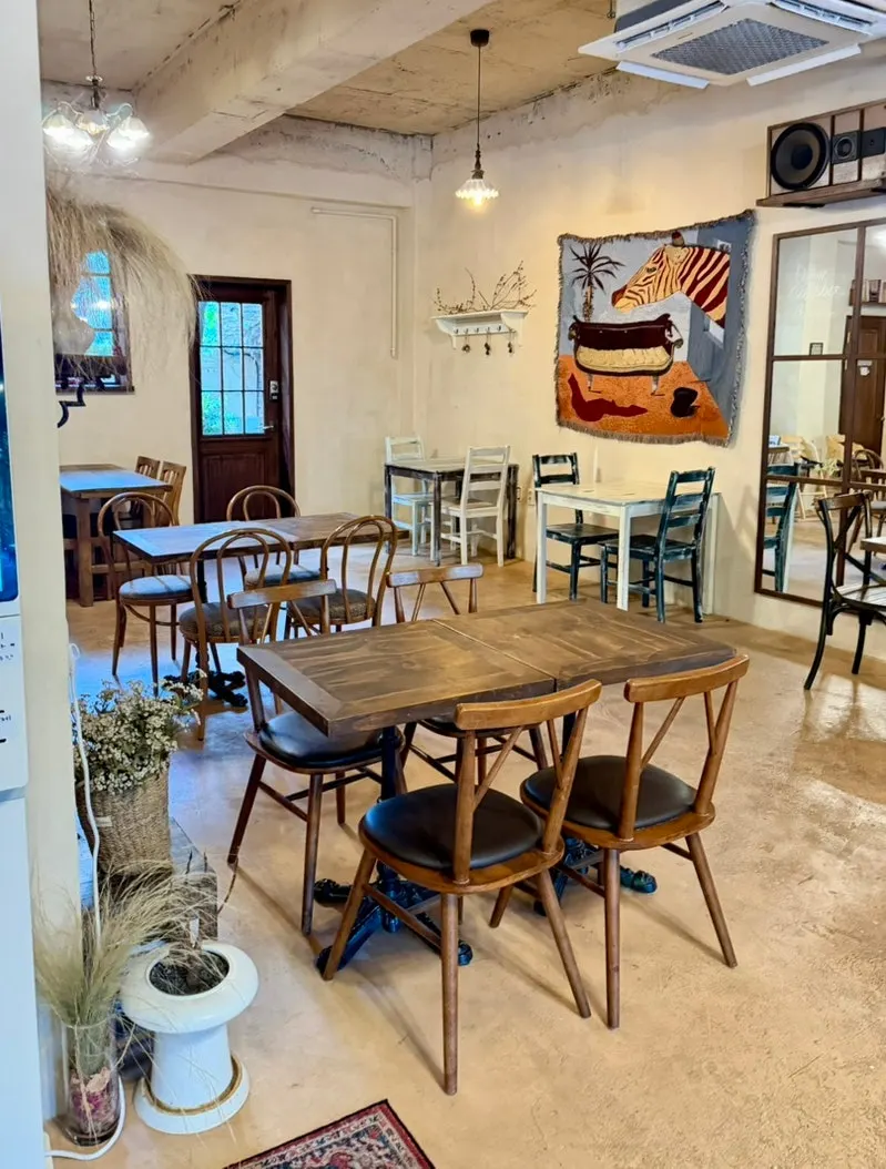Seating and cozy interior view at Otter Rabbit House