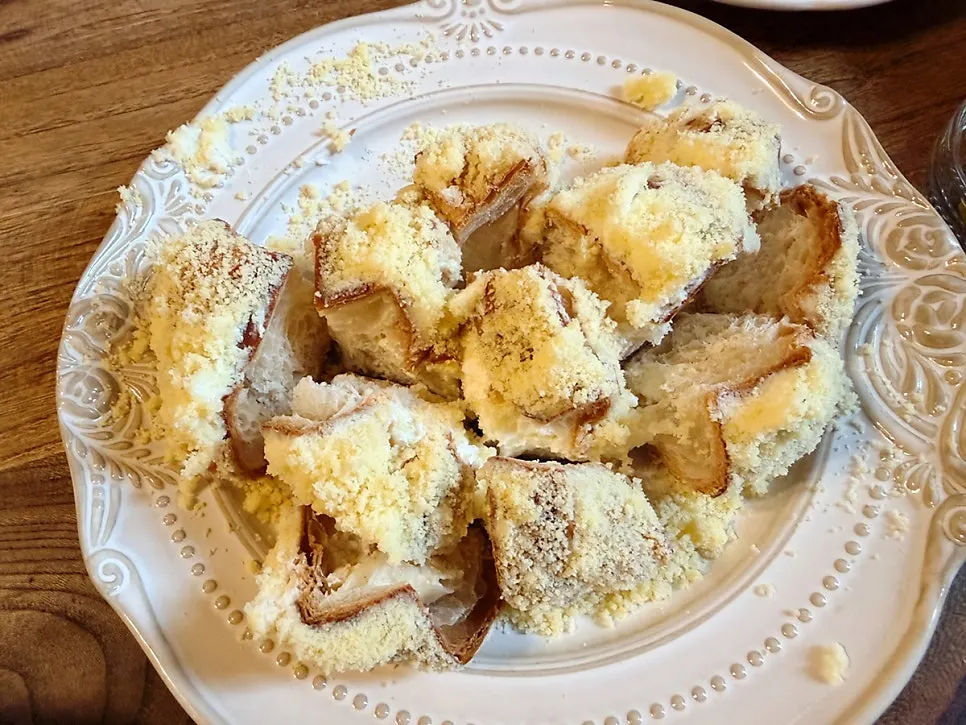 Mild bolognese ragu pasta and castella croissant