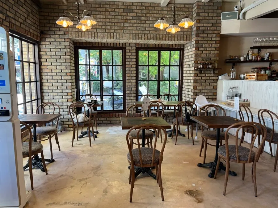 Cozy wood-toned café interior