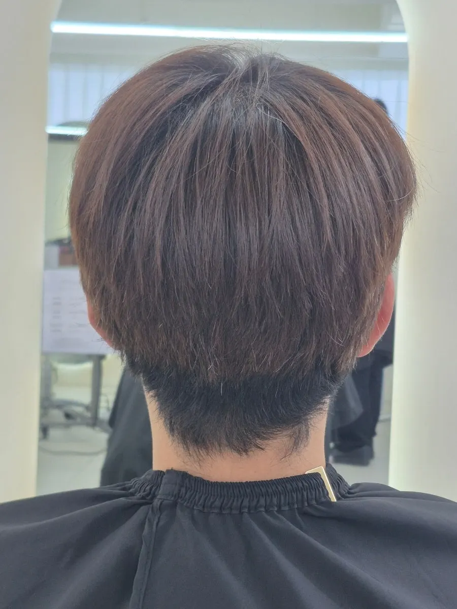Before shot with sides grown out and shaggy