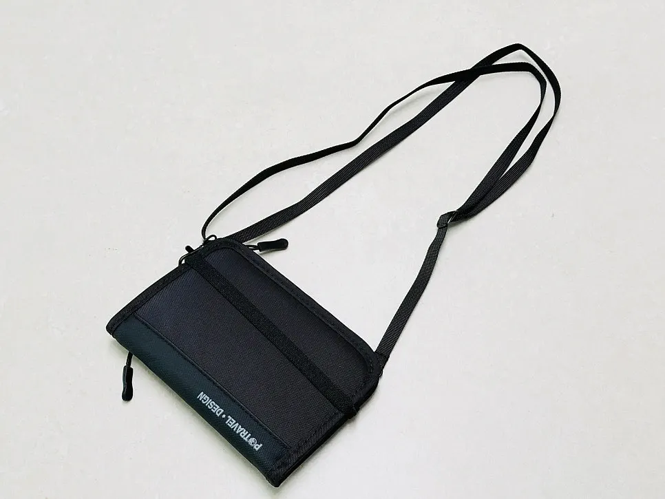 Family travel passport wallet with an adjustable strap