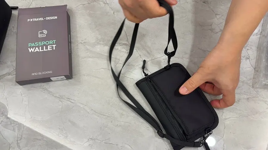 Packly passport case carrying a passport and wallet together