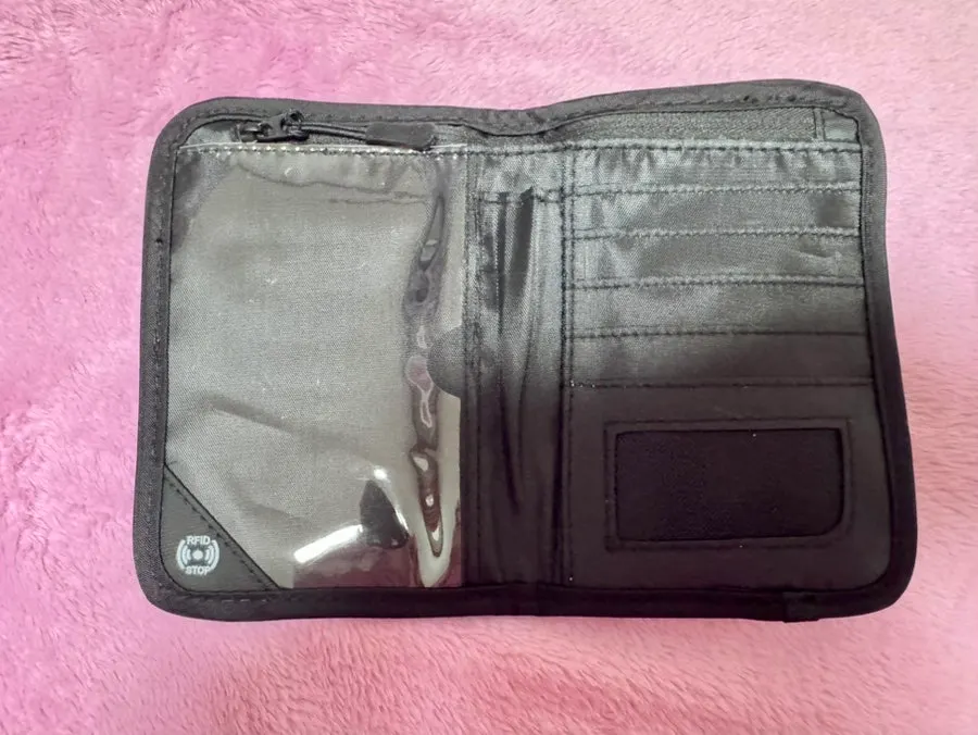 Black Packly nylon passport wallet