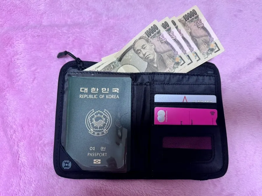Storage compartments and closure of the Packly passport wallet