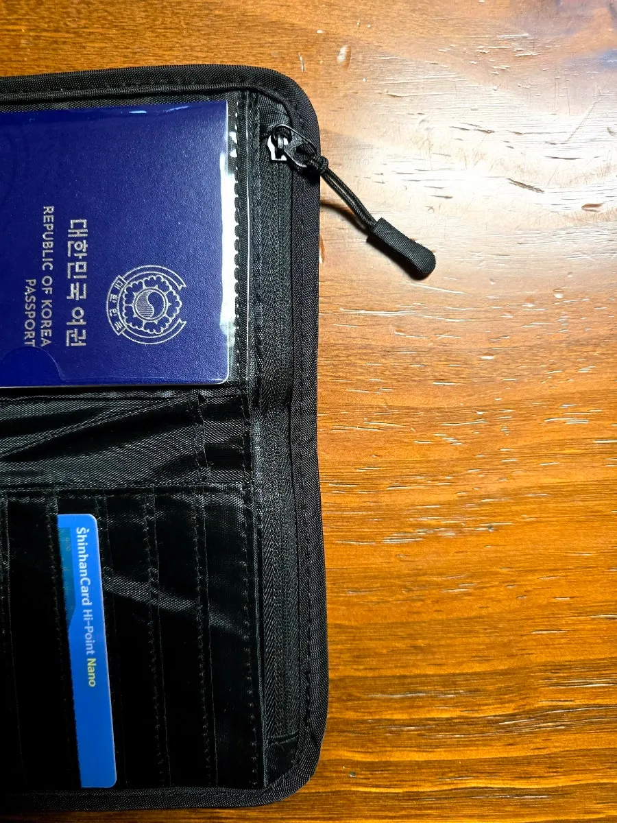 Interior wallet space for separating bills and receipts