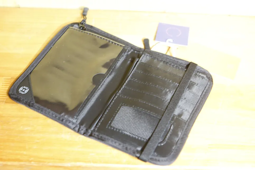 Packly wallet prepared to store a passport and cards