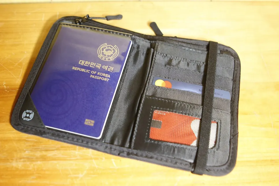 Packly travel wallet with passport and card compartments checked