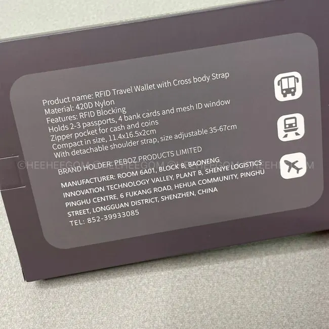 Packly travel wallet for storing passports and belongings