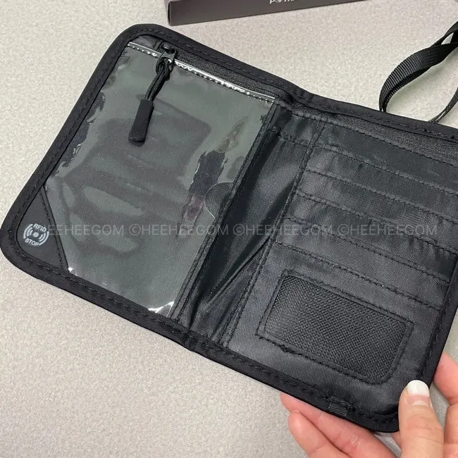 Packly passport wallet layout with a fastening band