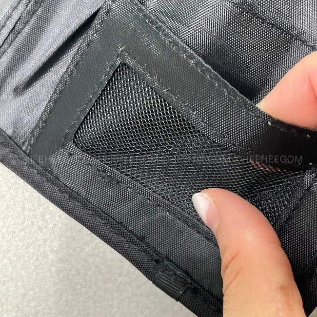 Packly travel wallet holding cards and passports together