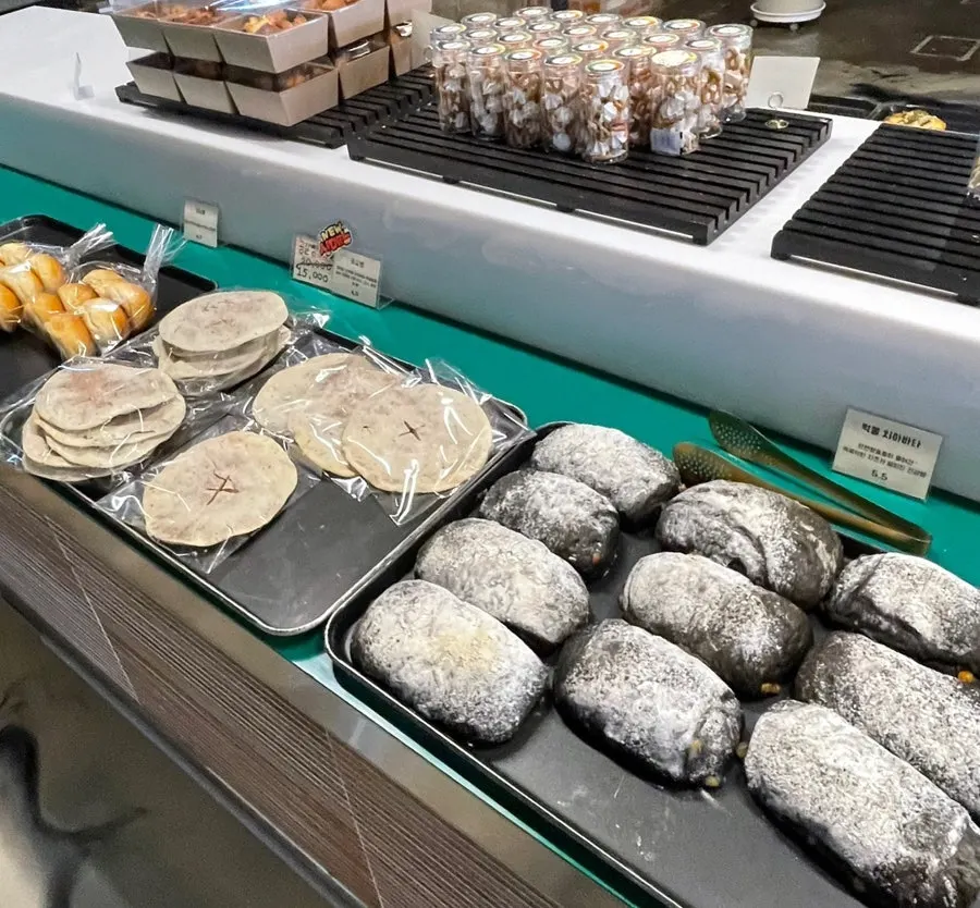 Display of ciabatta and baguette breads
