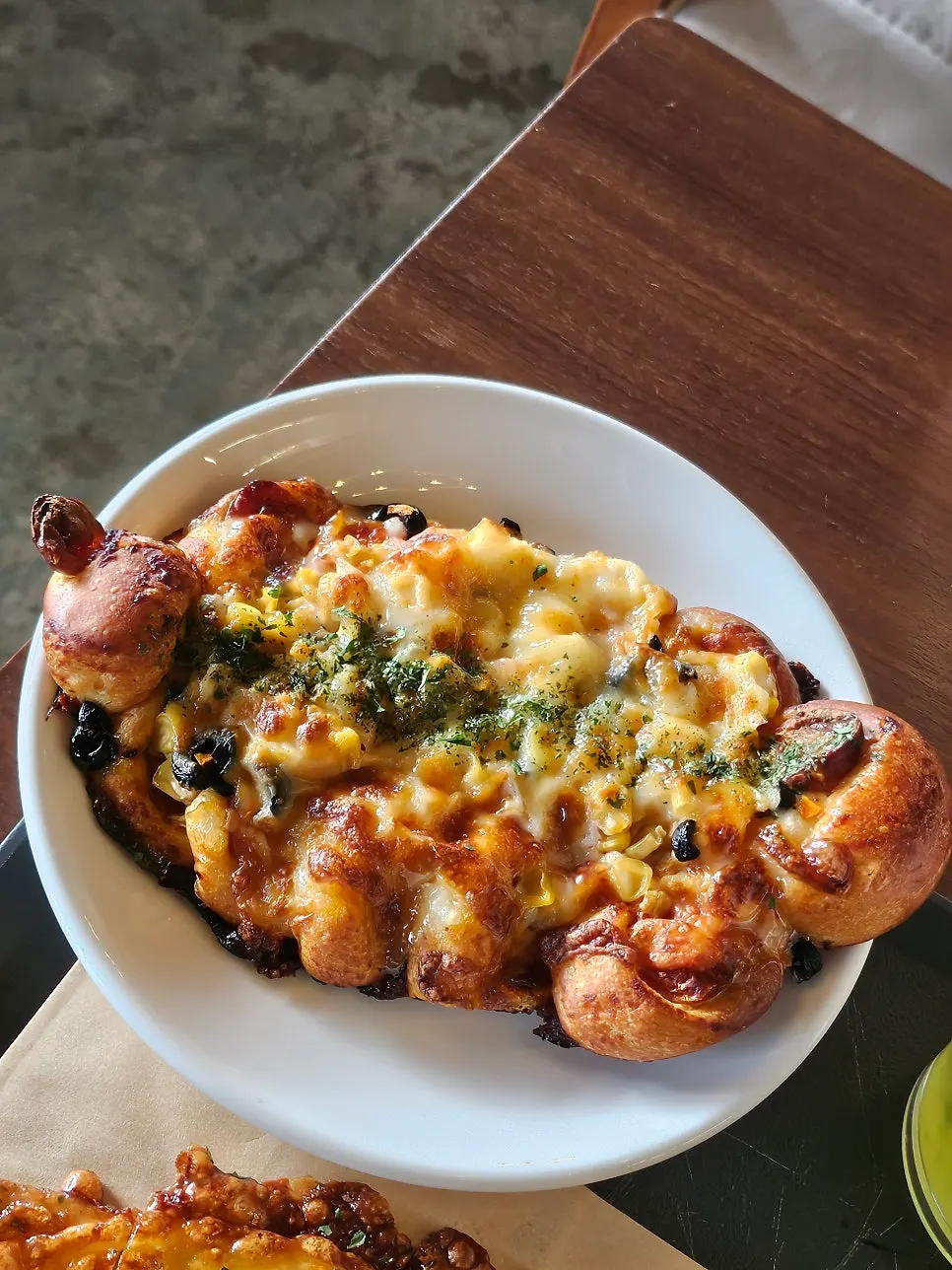 Garlic naan bakery item
