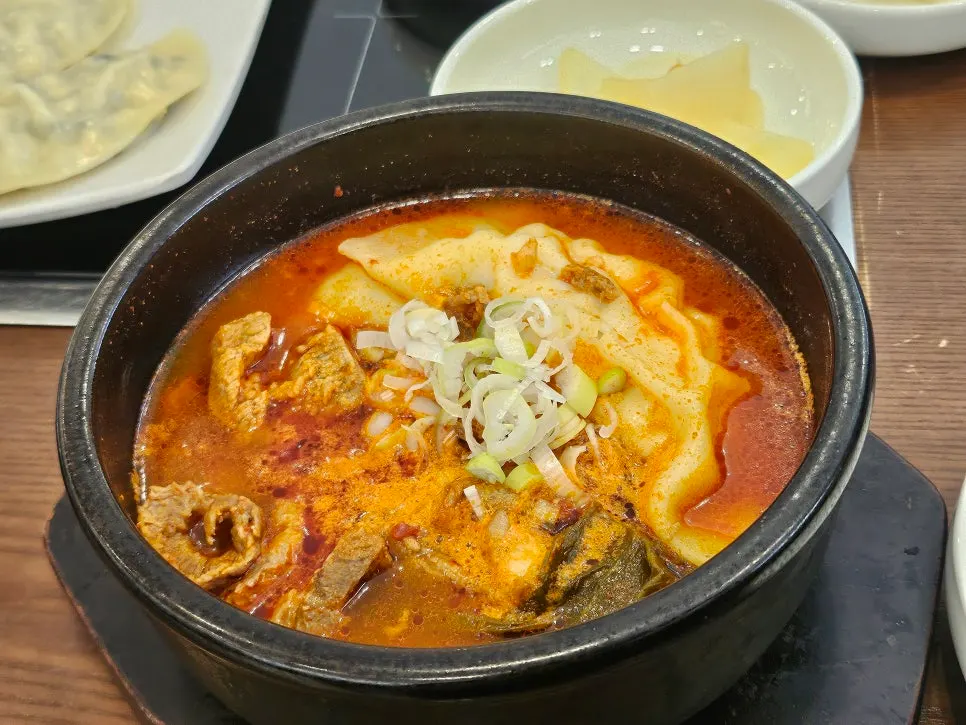 Ordered dishes including kids’ mandu-guk and Korean beef jjabagi