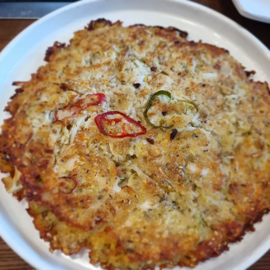 Golden fried mungbean pancake