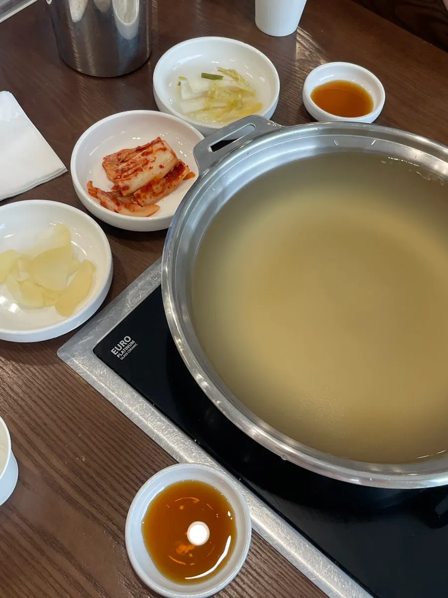 Table set with basic side dishes