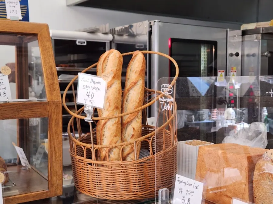 Bread display at Boulangerie Tan