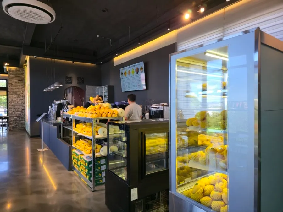 Information area inside the Fruit Forest café