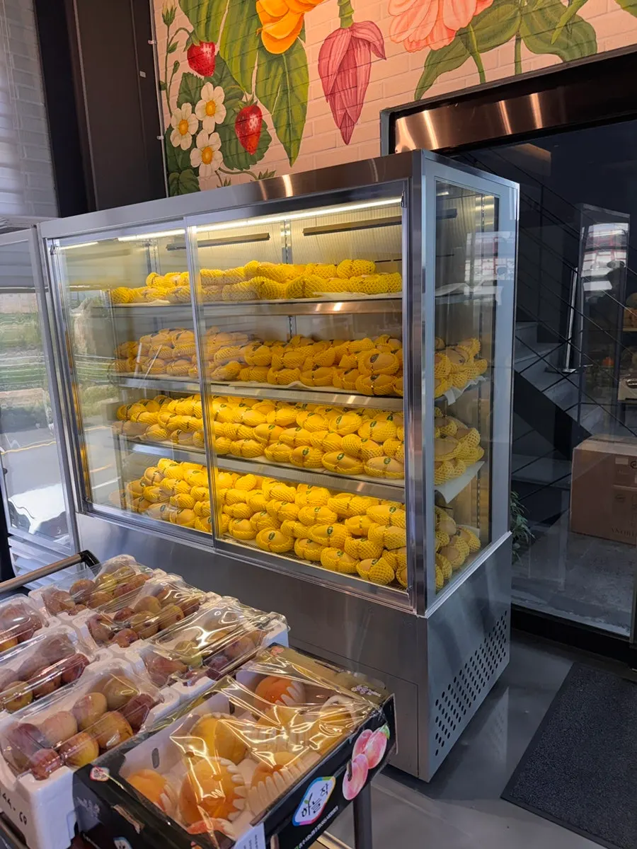Widely spaced group tables at Fruit Forest