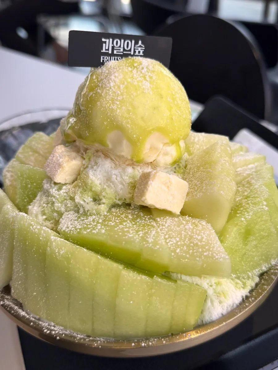 Close-up of round-scooped melon chunks